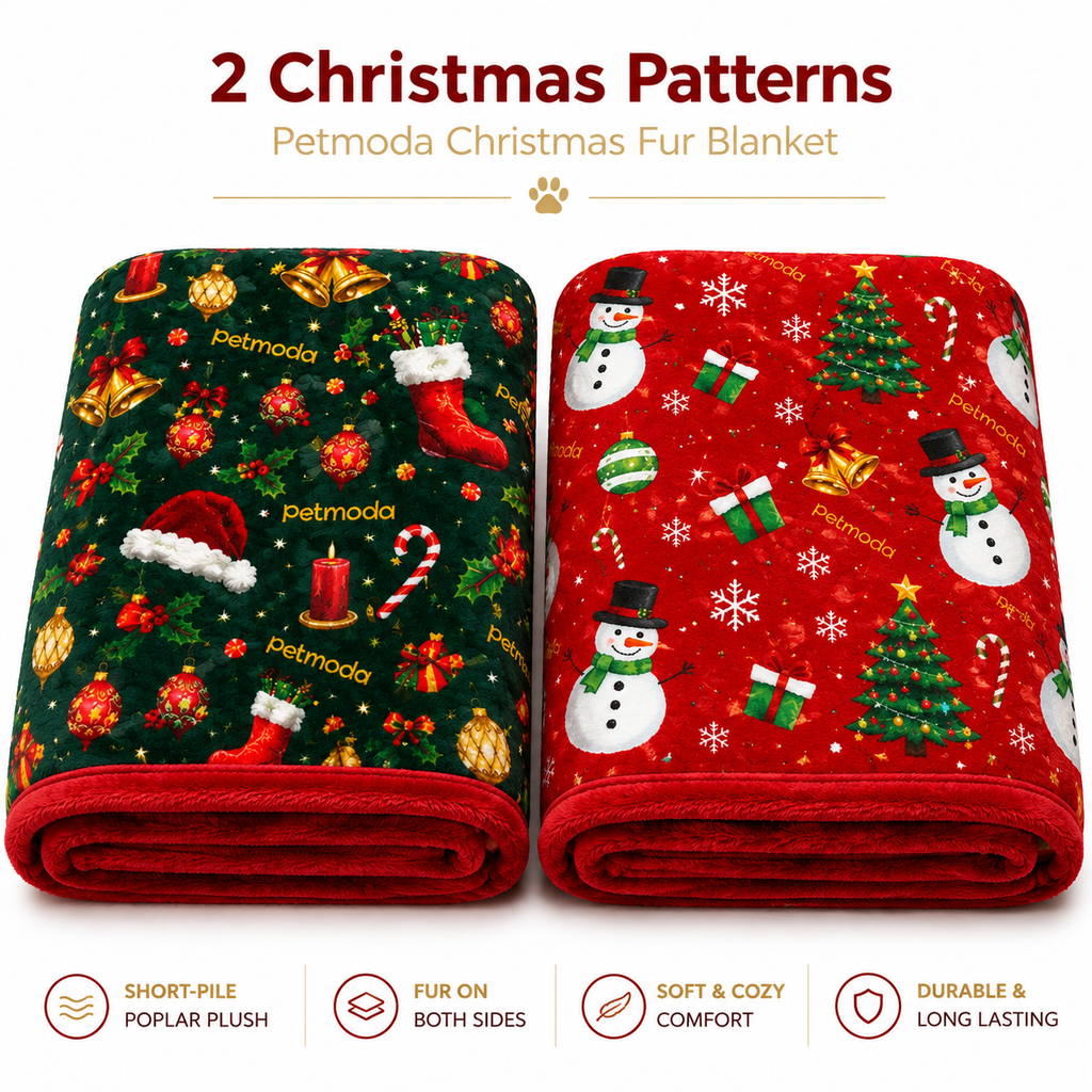 Petmoda Christmas Double-Sided Plush Blanket for Dogs & Cats