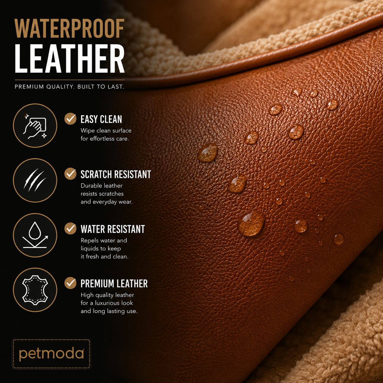 Petmoda Classic Leather Bed
