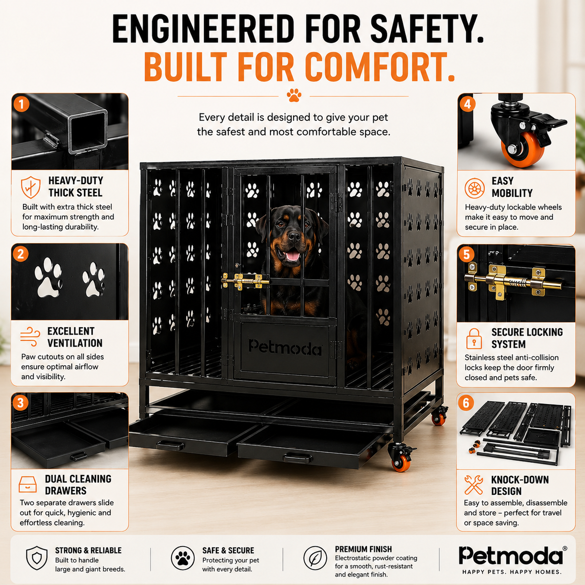 Petmoda Iron Cage – Heavy-Duty Custom Dog Crate