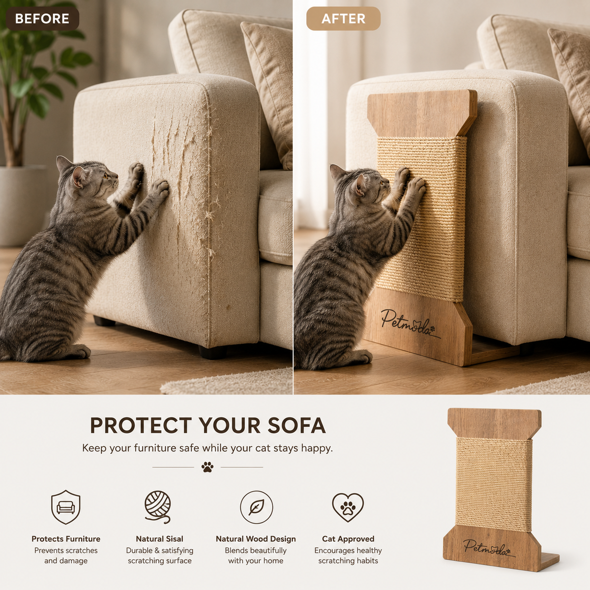 Petmoda Living Axis – Sisal Cat Scratcher