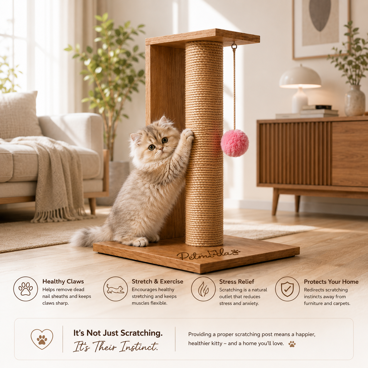Petmoda Living Pillar – Sisal Cat Scratcher