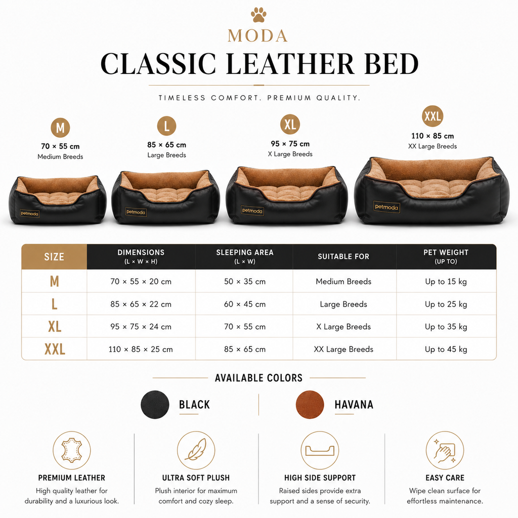 Petmoda Classic Leather Bed