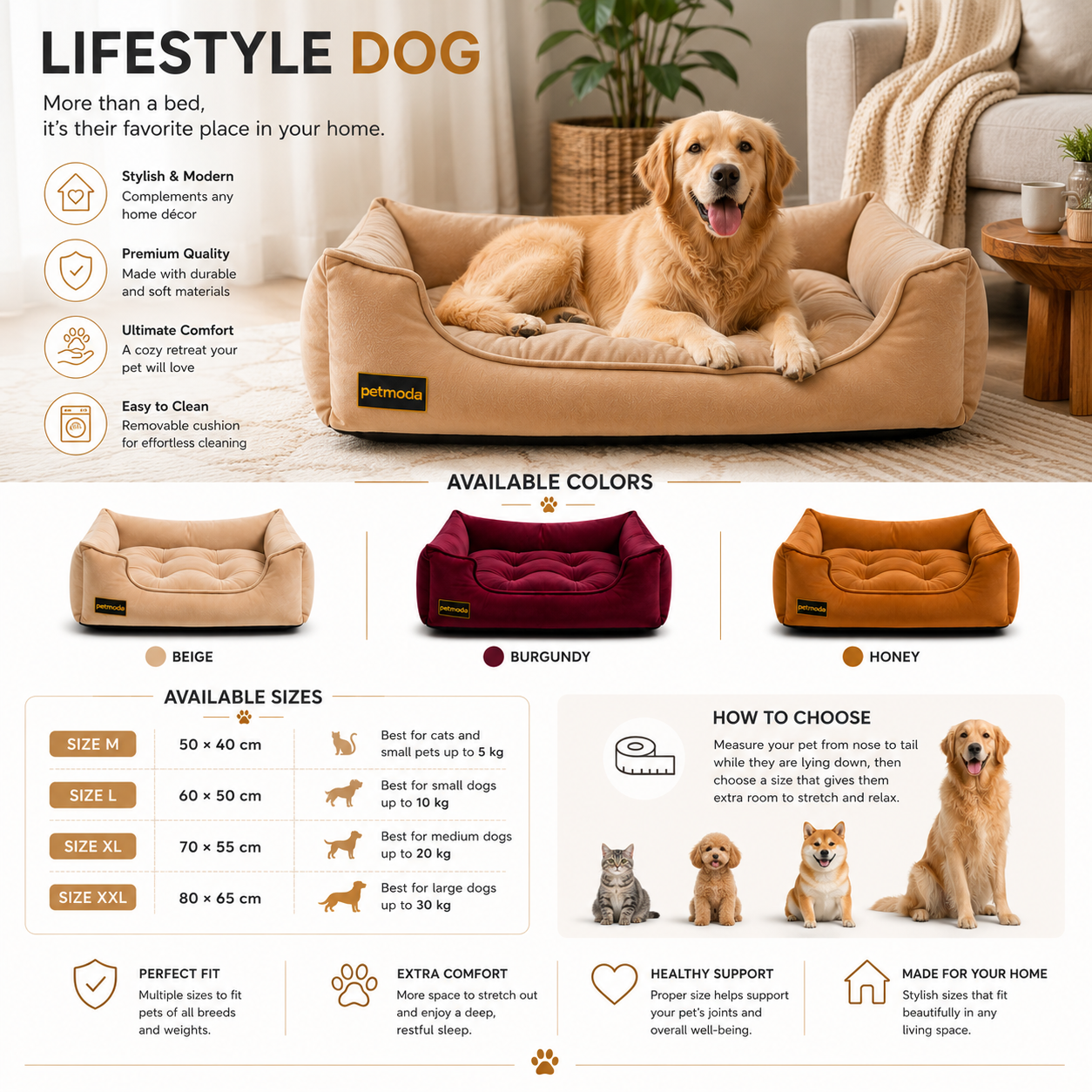 Petmoda Velvet Bed