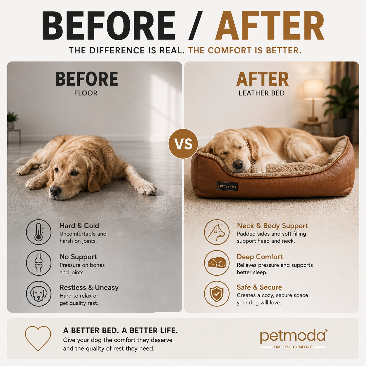 Petmoda Classic Leather Bed