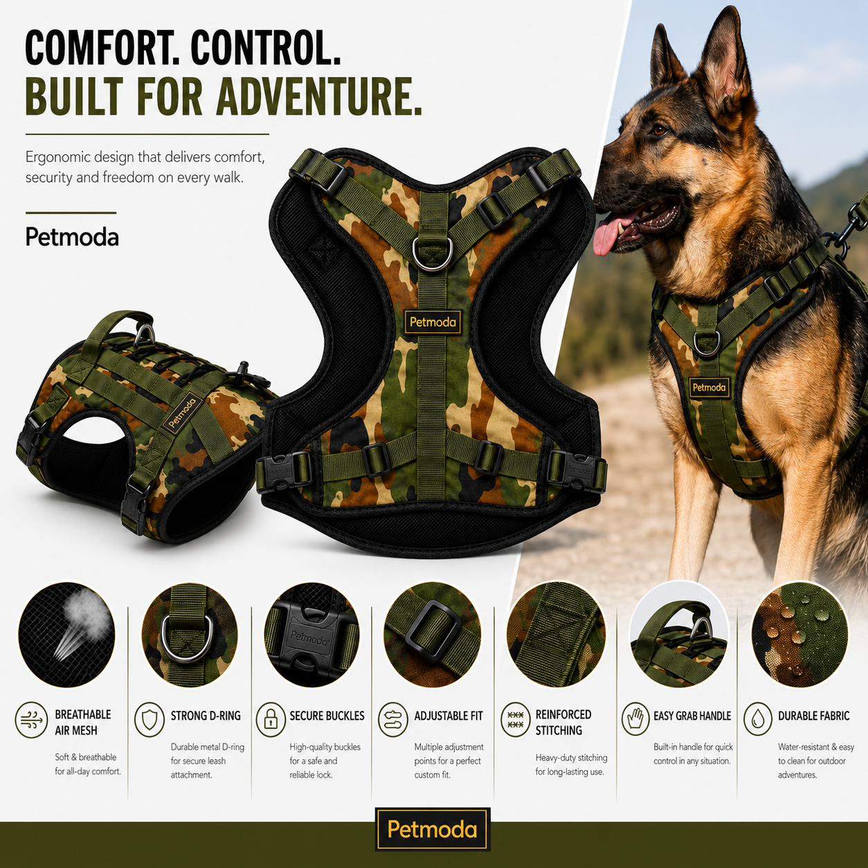 Petmoda Military Camo Harness – Tactical