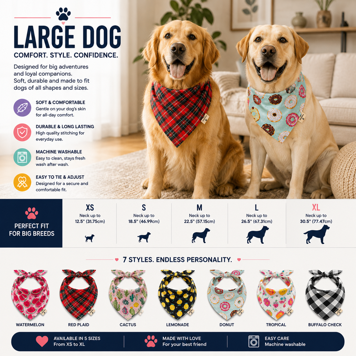 Petmoda Printed Pet Bandana – Dogs & Cats