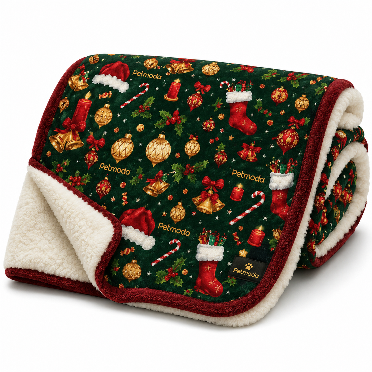 Petmoda Christmas Double-Sided Plush Blanket for Dogs & Cats