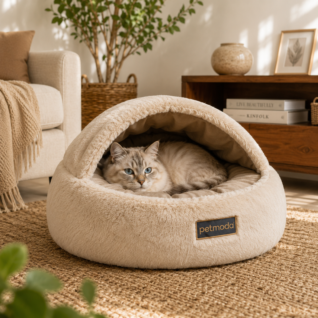 Petmoda Cozy Cave – Plush Cat & Small Dog Bed