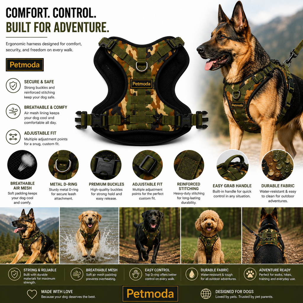 Petmoda Military Camo Harness – Tactical