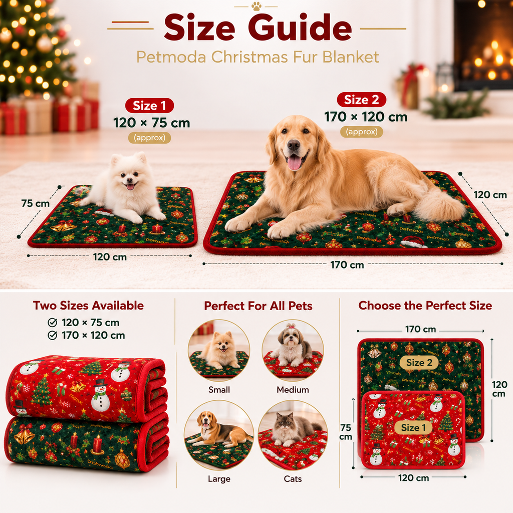 Petmoda Christmas Double-Sided Plush Blanket for Dogs & Cats