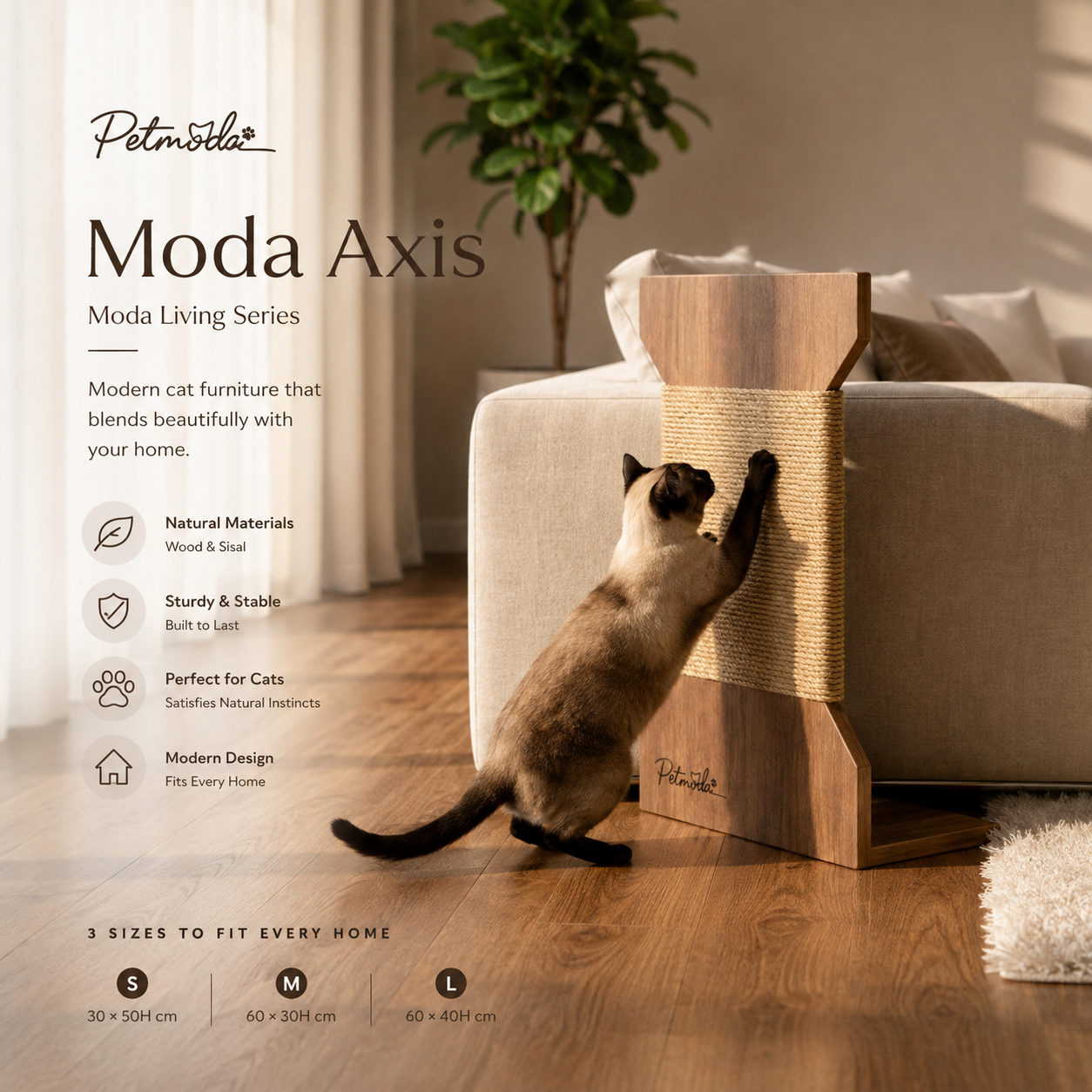 Petmoda Living Axis – Sisal Cat Scratcher