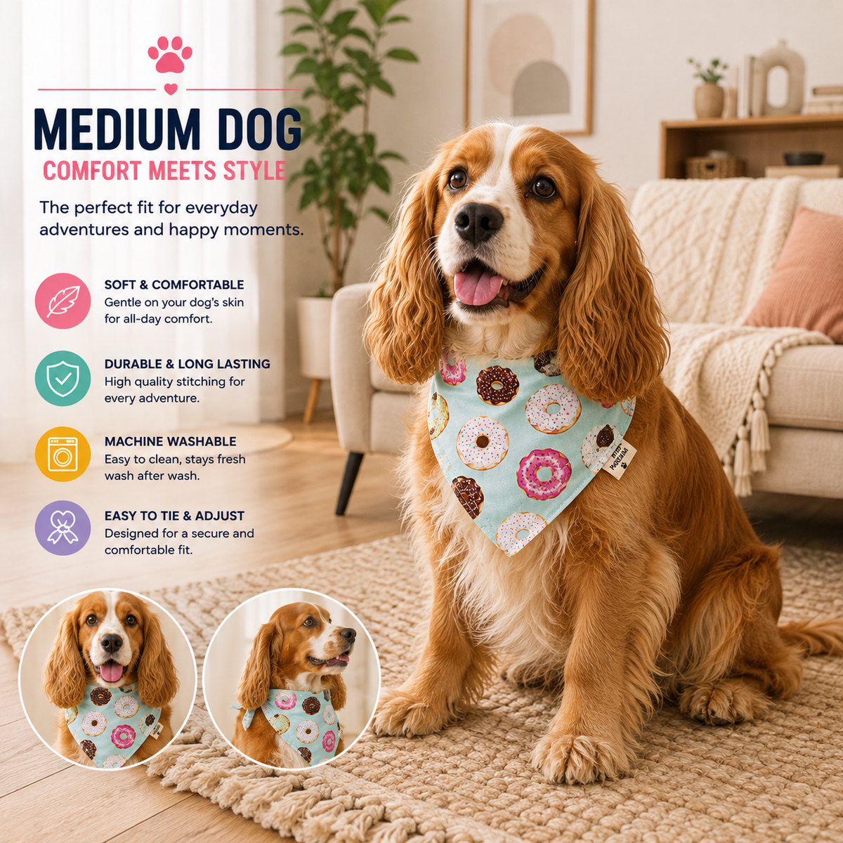 Petmoda Printed Pet Bandana – Dogs & Cats