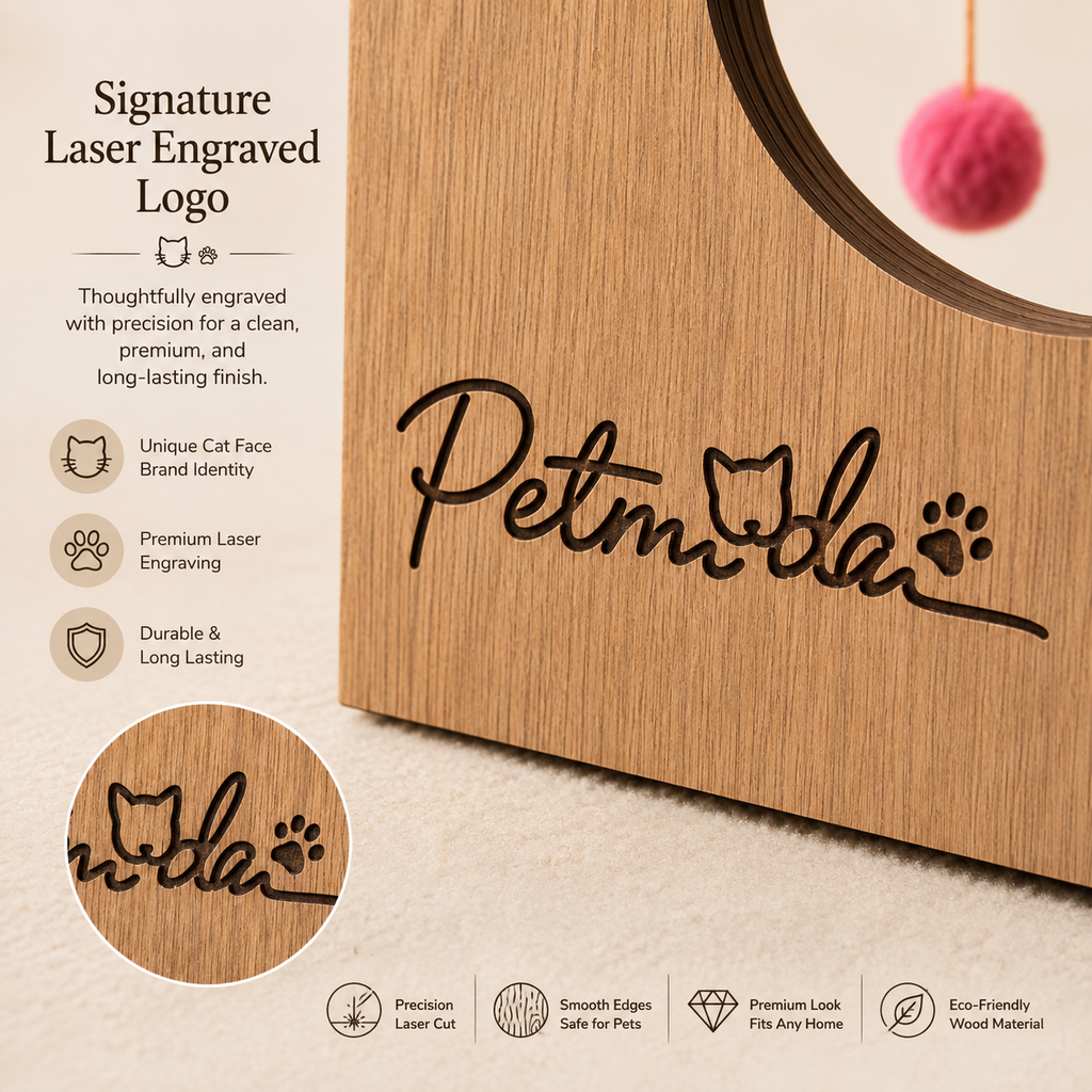 Petmoda Living Box – Wooden Cat House & Scratcher