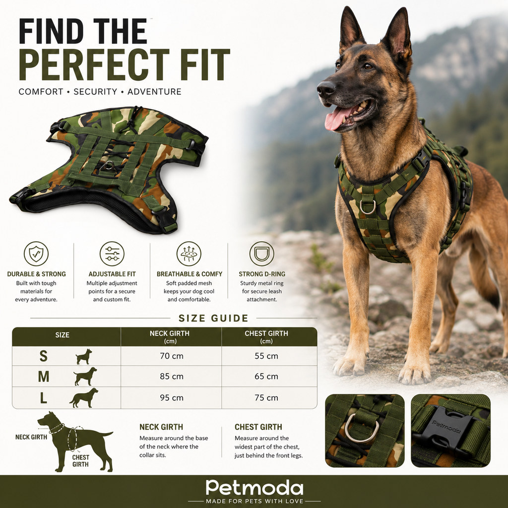 Petmoda Military Camo Harness – Tactical