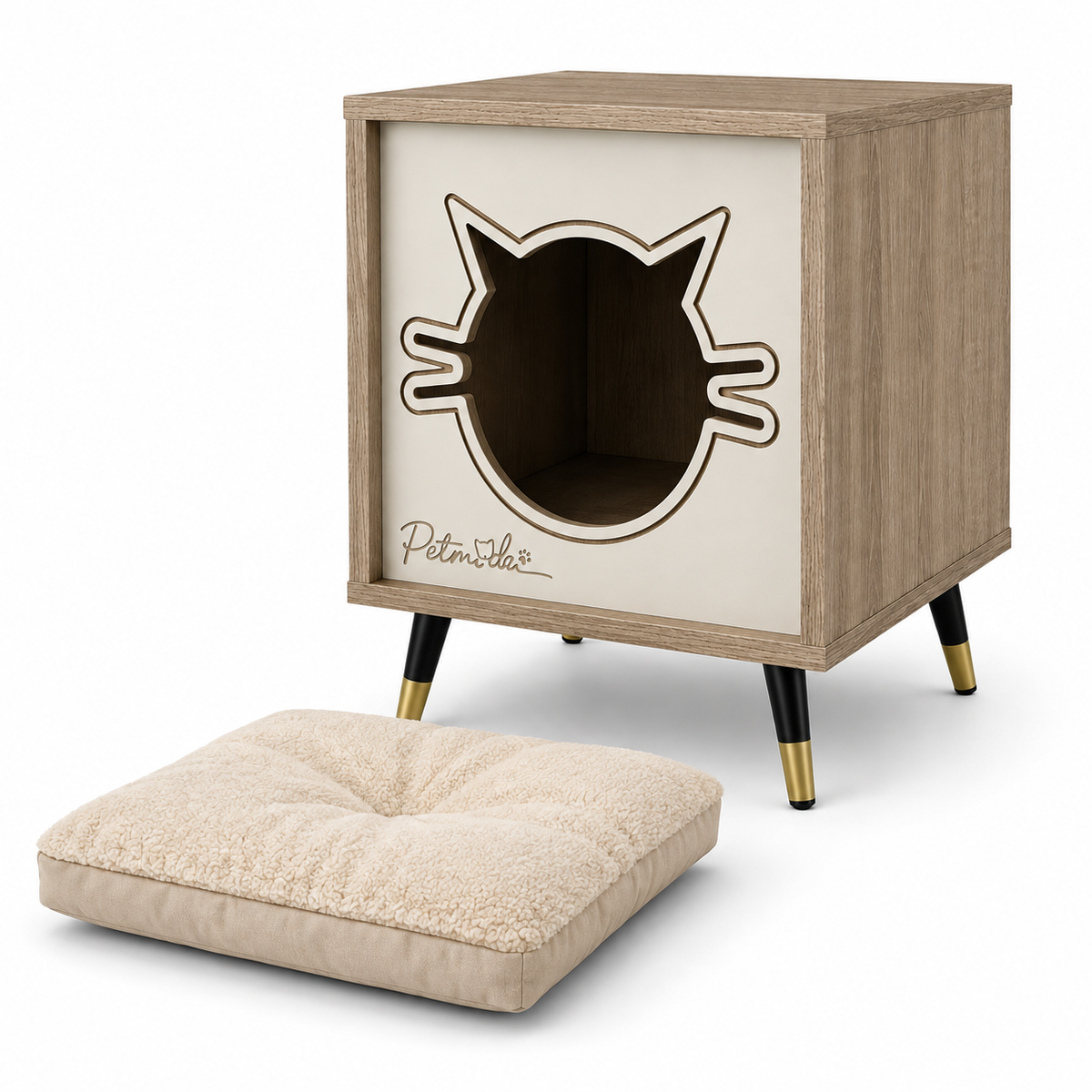 Petmoda Living Den – Wooden Cat House & Side Table