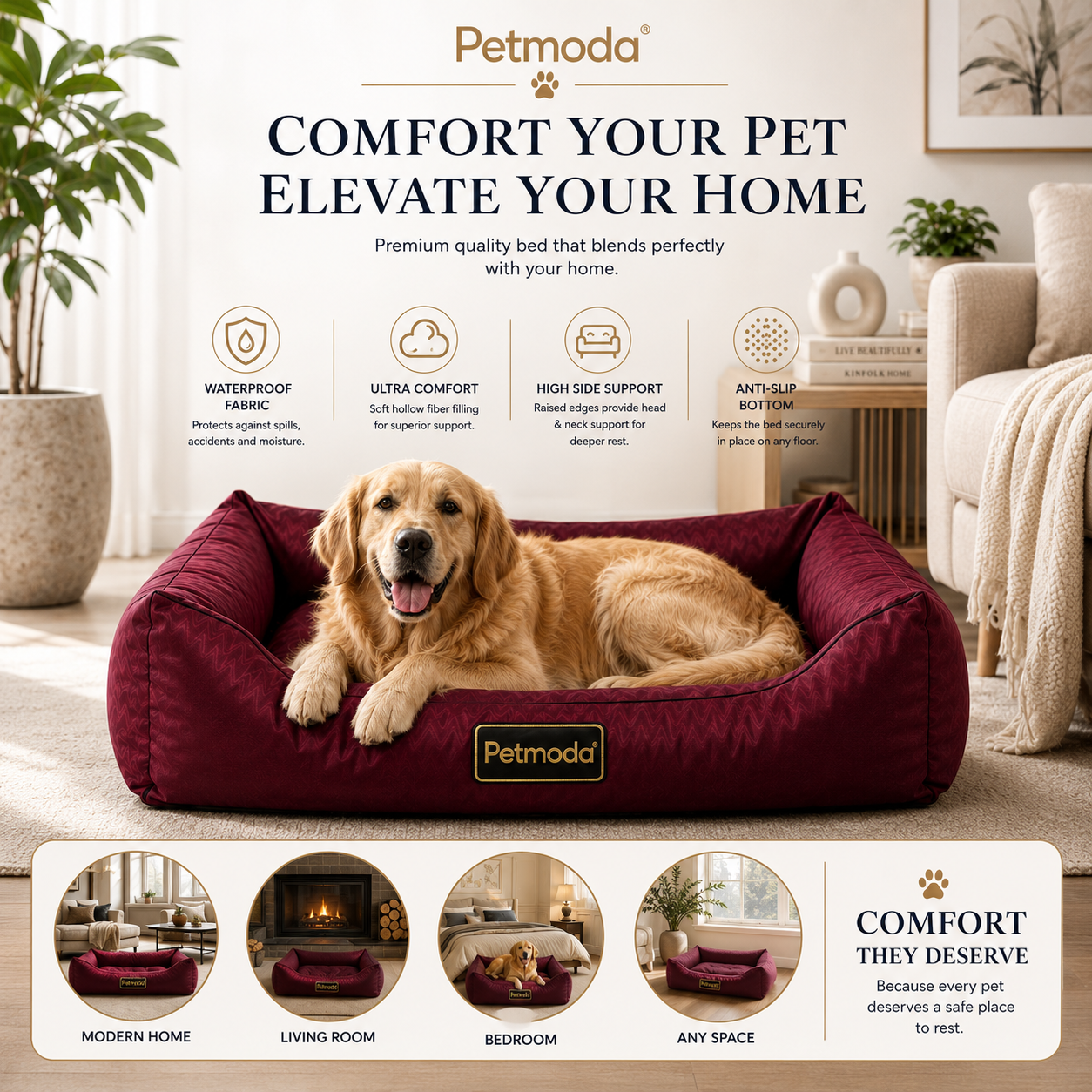 Petmoda Colored Waterproof Bed