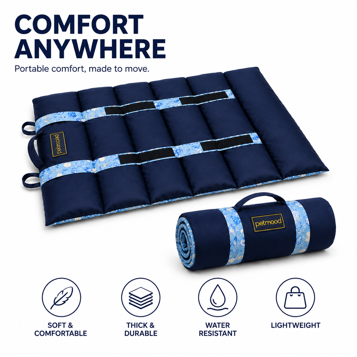 Petmoda Foldable Waterproof Pet Mat – Double-Sided & Portable