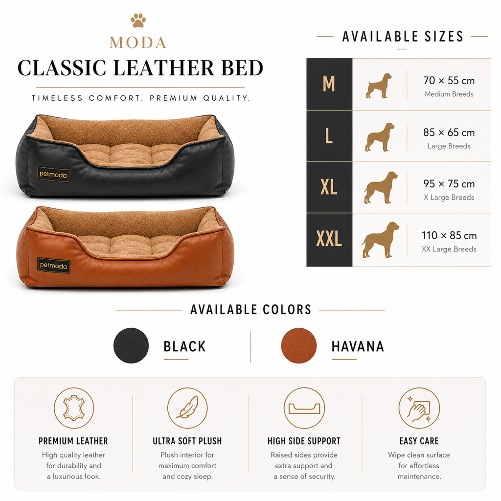 Petmoda Classic Leather Bed