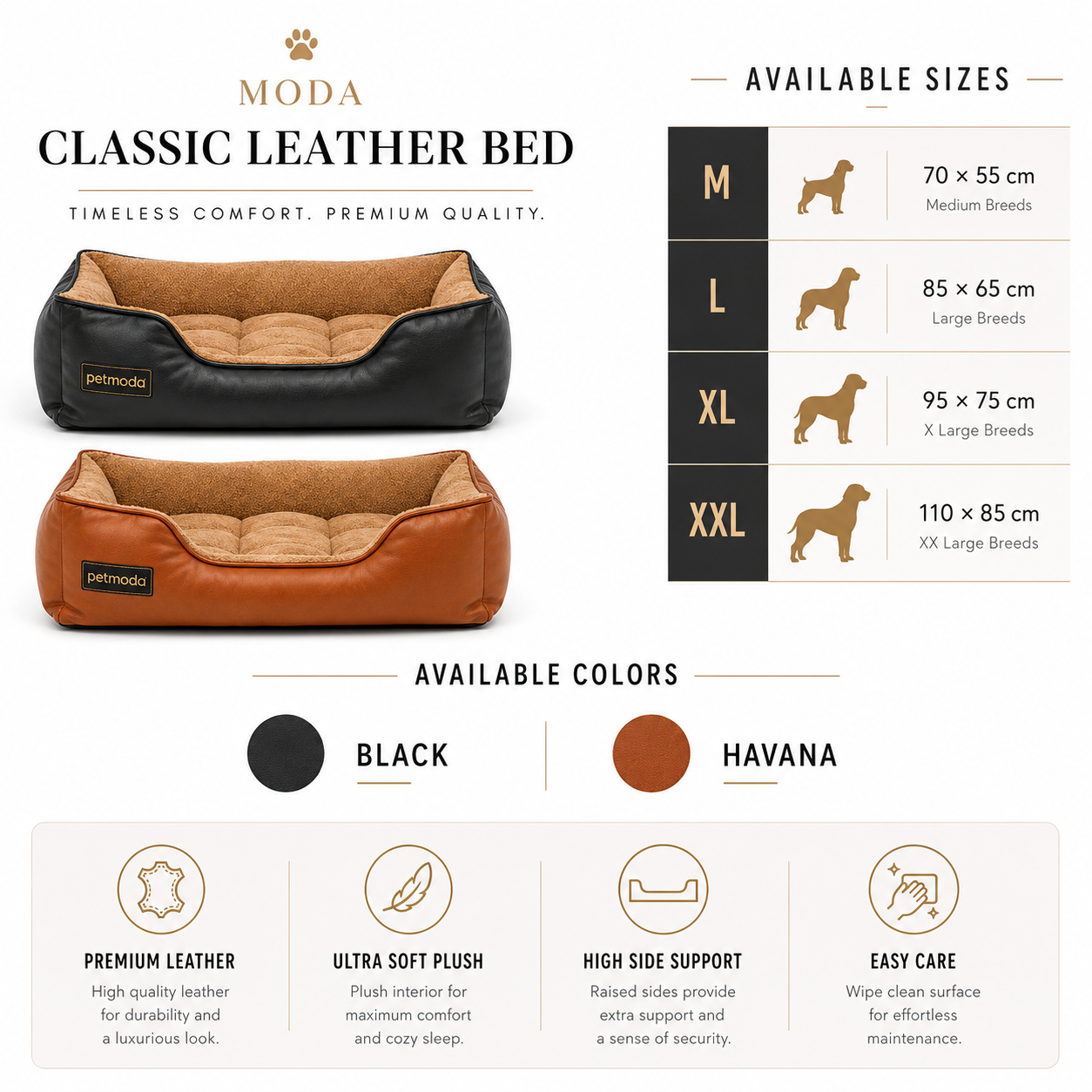 Petmoda Classic Leather Bed