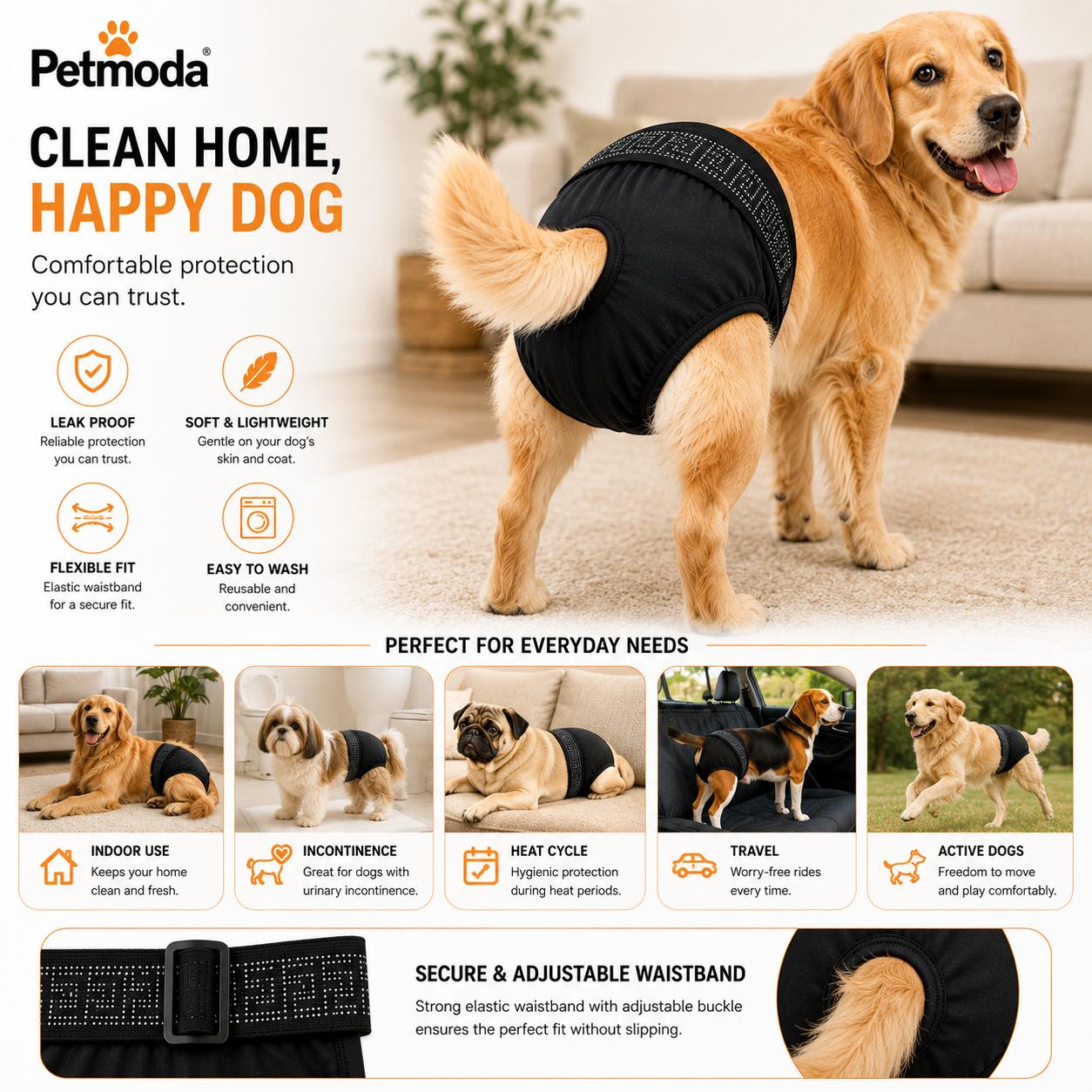 Petmoda Reusable Female Dog Diaper