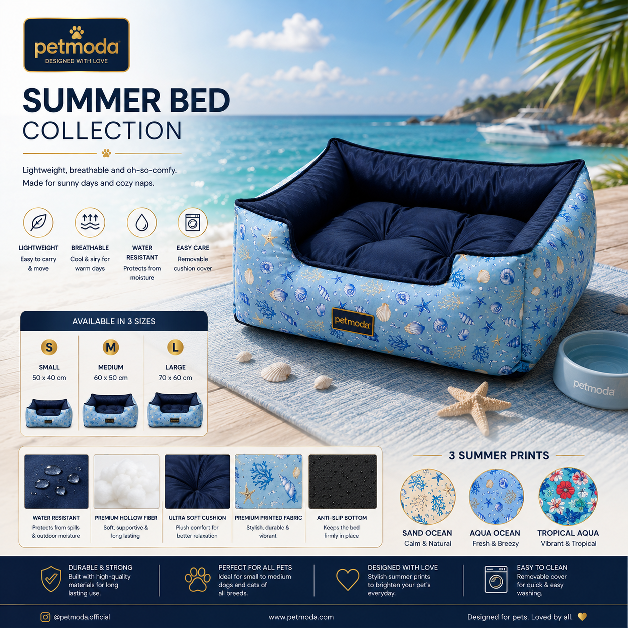 Petmoda Summer Bed – Waterproof Comfort Bed