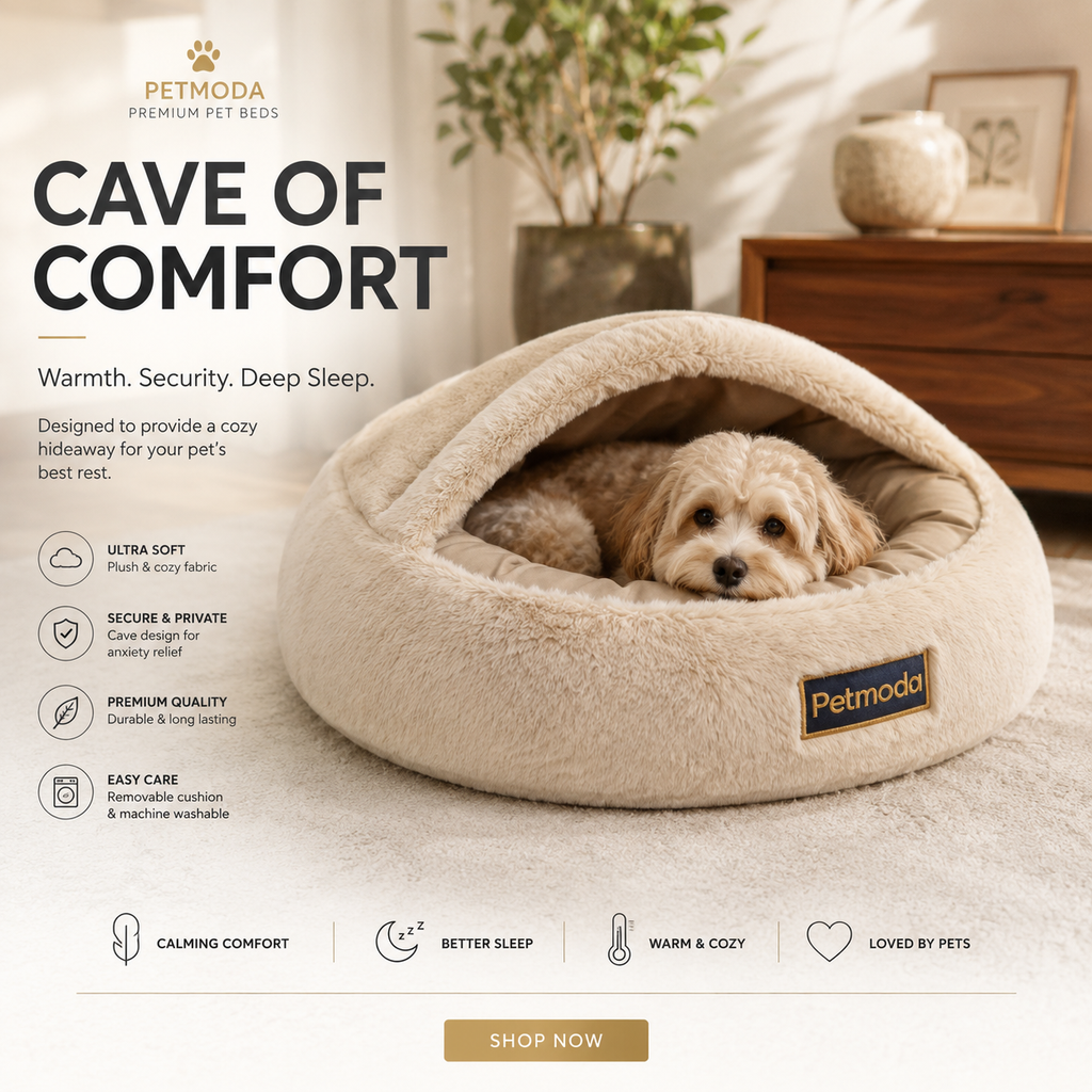 Petmoda Cozy Cave – Plush Cat & Small Dog Bed