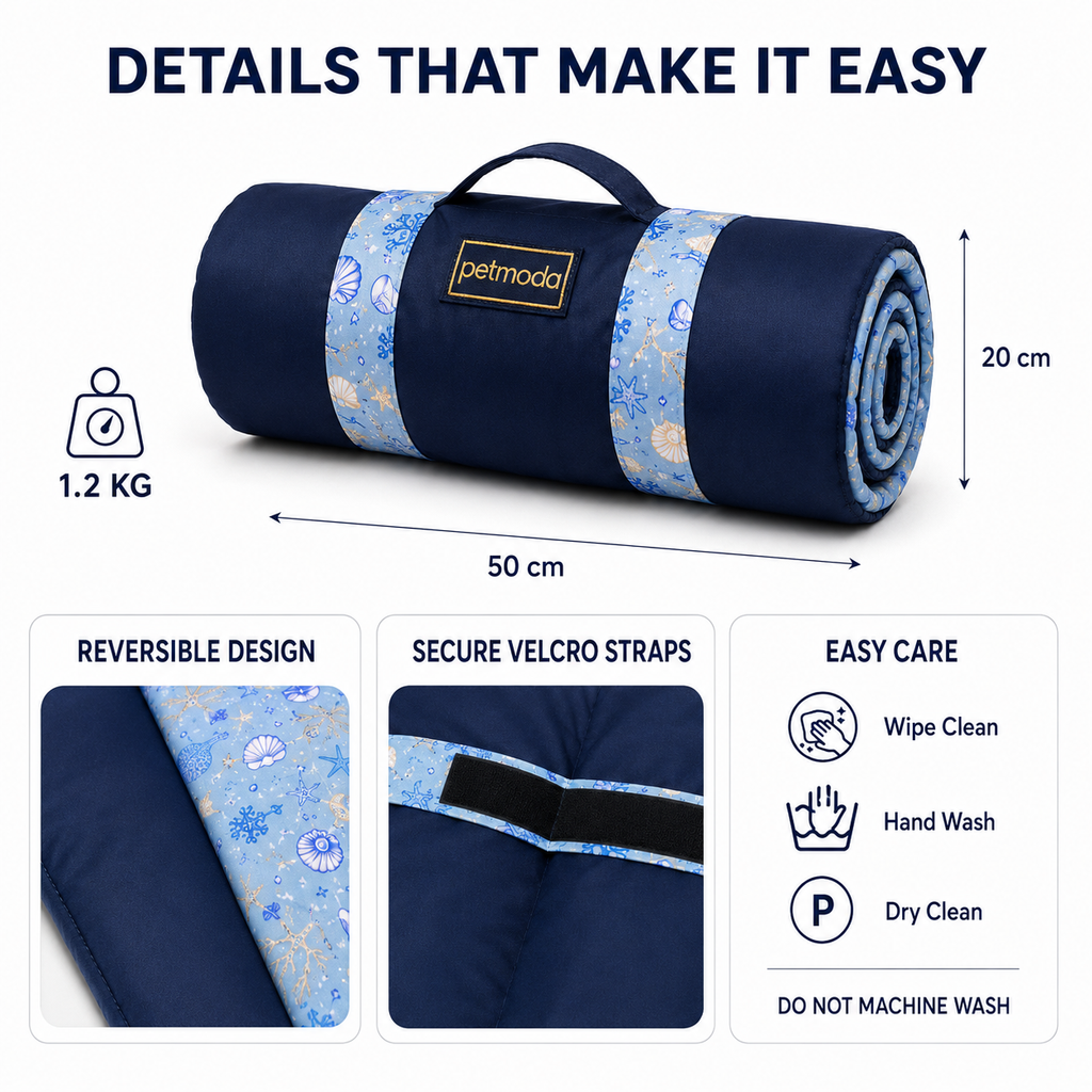 Petmoda Foldable Waterproof Pet Mat – Double-Sided & Portable