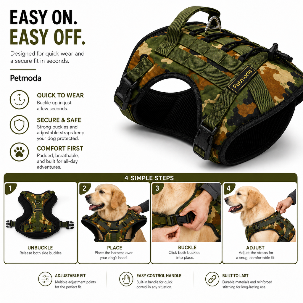 Petmoda Military Camo Harness – Tactical