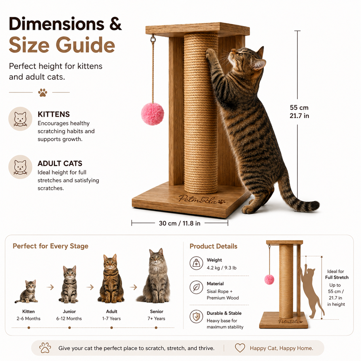 Petmoda Living Pillar – Sisal Cat Scratcher